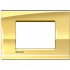 Bticino Placa Rectangular de Pared LNA4803OA, 3 Puertos, Oro Frío  1