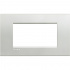 Bticino Placa Rectangular de Pared LNA4804AG, 3 Puertos, Plata  1