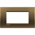 Bticino Placa Rectangular de Pared LNA4804BZ, 4 Puertos, Bronce  1