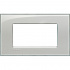 Bticino Placa Rectangular de Pared LNA4804KG, 4 Puertos, Gris  1