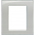 Bticino Placa Rectangular de Pared LNA4826KG, 3 Puertos, Gris Hielo