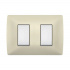 Bticino Placa de Resina con Chasis QZ4803M2MA, 2 Puertos, Marfil  1