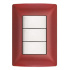 Bticino Placa de Pared QZ4803M3XRM, 2 Puertos, Rojo  1