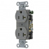 Burndy Tomacorriente CR20GRY, 2 Enchufes, 125V, 20A, Gris  1
