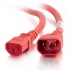 C2G Cable de Poder C14 Acoplador Macho - C13 Acoplador Hembra, 60cm, Rojo