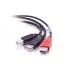 C2G Cable USB B Macho - 2x USB A Macho, 1.8 Metros, Negro/Rojo  1