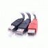 C2G Cable USB B Macho - 2x USB A Macho, 1.8 Metros, Negro/Rojo  2