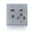 C2G Placa de Pared, HDMI/VGA/3.5mm/RCA, 5 Puertos, Plata  1