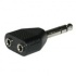 C2G Adaptador de Audio 6.3mm Macho - 3.5mm Hembra, Negro/Plata