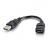 C2G Cable USB A Hembra - USB A Macho, 15cm, Negro  1