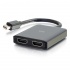 C2G Adaptador Mini DisplayPort Macho - 2x HDMI + Micro USB C Hembra, Negro  1
