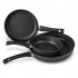 Cinsa Juego de Sartenes Forta Roca, 3 Piezas, Antiadherente, Aluminio, Negro  1