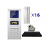 Commax Kit Frente de Calle DR2AG, incluye 1 Distribuidor de Piso CCU216AGF, 16 Interfon AP2SAG, 1 Fuente de Poder RF2A  1