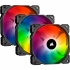 Ventilador Corsair iCUE SP120 RGB PRO, 120mm, 1400 RPM, Negro/Gris - 3 Piezas
