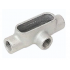 Crouse-Hinds Caja Condulet T-107 DBR, 3 Puertos, 4", Aluminio