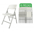 Cuory Silla Plegable CUOSPB8, Respaldo duro, Blanco