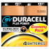 Duracell Pila Plus Alcalina Cuadrada, 9V, 4 Piezas  1
