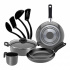 Ekco Batería de Cocina Select, Aluminio, Antiadherente, 10 Piezas, Gris  1