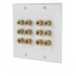 Epcom Placa de Pared para 6 Conectores Tipo Banana EP-WP6S, Blanco