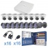 Epcom Kit de Vigilancia KESTXLT8B/8EW de 16 Cámaras CCTV Bullet/Domo y 16 Canales, con Grabadora  1