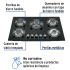 Foset Parrilla de Gas Empotrable 48409, 5 Quemadores  2