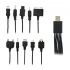 Fussion Acustic Cable USB A Macho - 10 Conectores Macho, 25cm, Negro, con Adaptador para Auto  1
