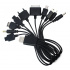 Fussion Acustic Cable USB A Macho - 10 Conectores Macho, 25cm, Negro, con Adaptador para Auto  2