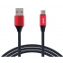 Ghia Cable USB A Macho - USB C Macho, 1 Metro, Negro/Rojo  1