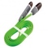 Ghia Cable de Carga 2 en 1 USB Macho - Micro USB/Lightning Macho, 1 Metro, Verde, para iPhone/iPad/Smartphone  1