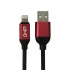 Ghia Cable de Carga USB A Macho - Lightning Macho, 1 Metro, Negro/Rojo, para iPhone/iPad  1