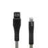 Ghia Cable de Carga Lightning Macho - USB A Macho, 1 Metro, Negro/Gris, para iPhone/iPad  1