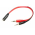Gigatech Adaptador de Audio 2x 3.5mm Hembra - 3.5mm Macho, Negro/Rojo  1