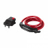 Hermex Candado de Cable con Llave, 120cm, Negro/Rojo