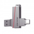 Memoria USB Hiksemi E307C Dual, 128GB, USB-C/USB-A, Gris  1