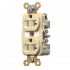 Hubbell Tomacorriente HBL5362I, 2 Enchufes, 125V, 20A, Marfil