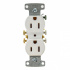 Hubbell Tomacorriente HUB-RR15W, 2 Enchufes, 125V, 15A, Blanco  3