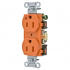 Hubbell Tomacorriente IG5252, 2 Enchufes, 125V, 15A, Naranja