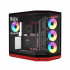 Gabinete Hyte Y50 RGB, Midi-Tower, ATX/EATX/Micro-ATX/Mini-ITX, USB 3.0, sin Fuente, 4 Ventiladores Instalados, Negro/Rojo