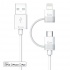 iLuv Cable USB Macho - Lightning/Micro USB Macho, 1 Metro, Blanco  1