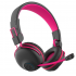 JLaB Audífonos para Niños con Micrófono JBuddies, Bluetooth, Inalámbrico, USB, Negro/Rosa