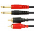 Kapton Cable AUX 2 x 6.35mm Macho - 2 x RCA Macho, 1.8 Metros, Negro  1