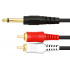 Kapton Cable AUX 6.35mm Macho - 2 x RCA Macho, 1.8 Metros, Negro  1