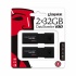 Memoria USB Kingston DataTraveler 100 G3, 32GB, USB 3.0, Lectura 100MB/s, Negro, 2 Piezas  1