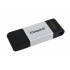 Memoria USB Kingston DataTraveler 80, 128GB, USB C 3.2, Lectura 200MB/s, Escritura 60MB/s, Negro/Plata  3