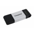 Memoria USB Kingston DataTraveler 80, 256GB, USB 3.2, Lectura 200MB/s, Escritura 60MB/s, Negro/Plata - Imagen adicional 2