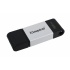 Memoria USB Kingston DataTraveler 80, 32GB, USB-C 3.0, Lectura 200MB/s, Escritura 60MB/s, Negro/Plata  - Imagen adicional 2