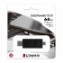 Memoria USB Kingston DataTraveler Duo, 64GB, USB/USB-C 3.2, Negro  3