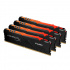 Kit Memoria RAM Kingston HyperX FURY Black RGB DDR4, 3200MHz, 32GB (4 x 8GB), Non-ECC, CL16, XMP  3