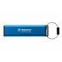 Memoria USB Kingston IronKey Keypad 200, 256GB, USB 3.2, Lectura 145 MB/s, Escritura 115 MB/s, Azul  1