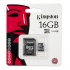 Memoria Flash Kingston, 16GB microSDHC Clase 4, con Adaptador  2
